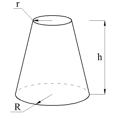 Объём усечённого конуса