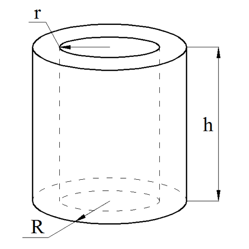 Объём полого цилиндра
