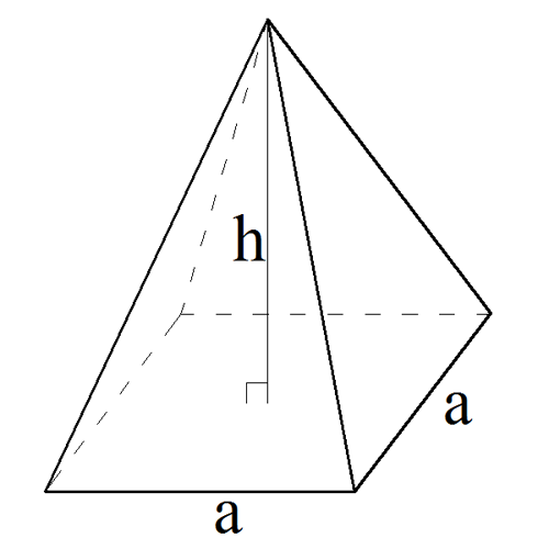 Объём четырёхугольной пирамиды