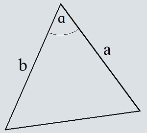 Периметр треугольника по двум сторонам и углу между ними
