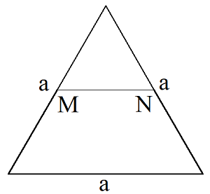 Площадь равностороннего треугольника по средней линии