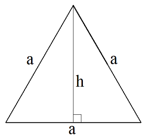 Площадь равностороннего треугольника по высоте