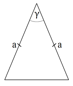Площадь равнобедренного треугольника по боковой стороне и углу противолежащему основанию
