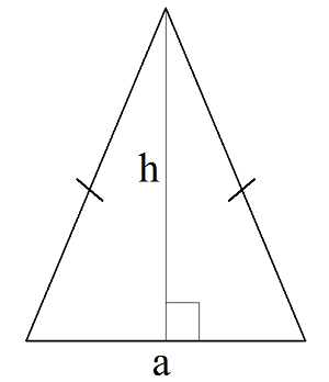 Площадь равнобедренного треугольника по основанию и высоте