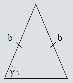 Площадь равнобедренного треугольника по боковой стороне и углу прилежащему основанию