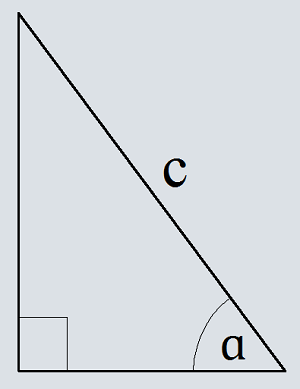 Площадь прямоугольного треугольника по гипотенузе и острому углу