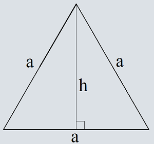 Площадь равностороннего треугольника по высоте