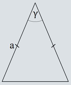 Площадь равнобедренного треугольника по боковой стороне и углу противолежащему основанию