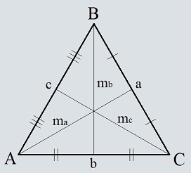 Длины медиан треугольника по длинам сторон